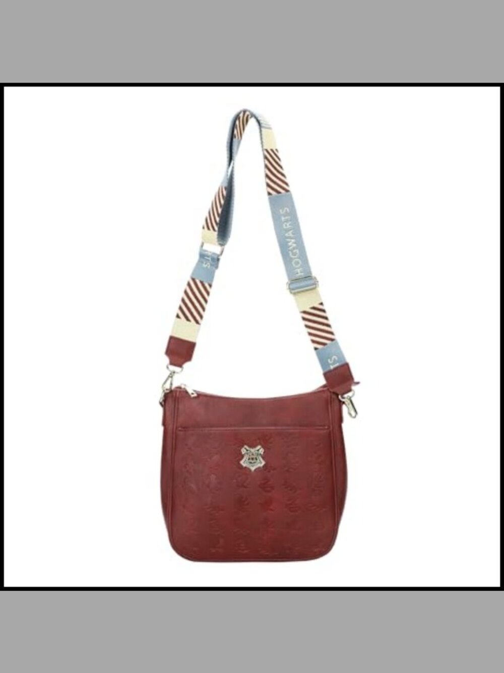Hogwarts Crest Crossbody Bag Adjustable Strap Zip Closure Women's Handbag